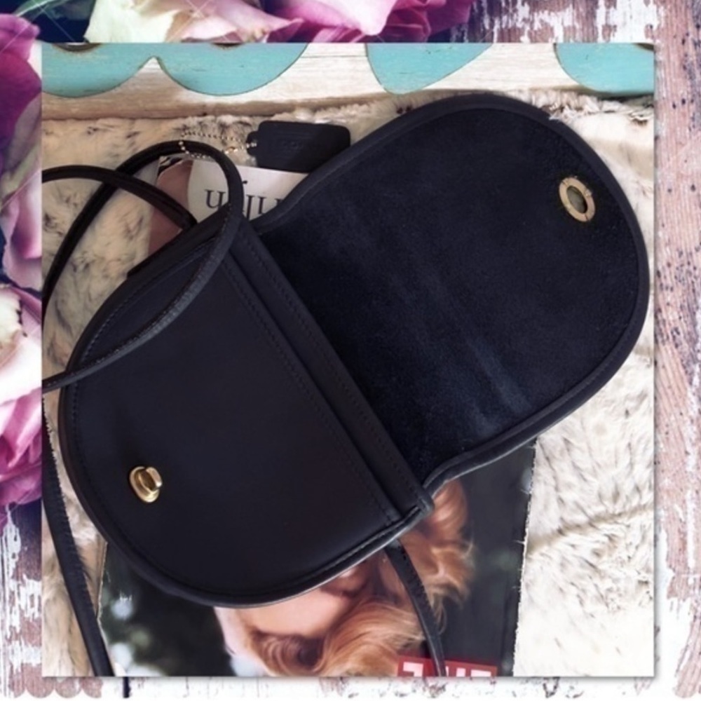 VINTAGE COACH BLACK LEATHER CROSSBODY MINI BAG 9825 - Picture 13 of 17